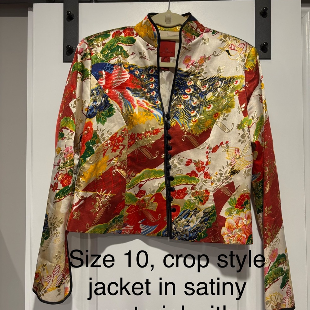 JS Collections Multicolor Satin Blazer